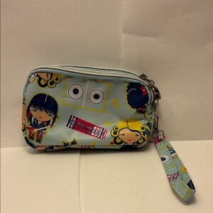 HARAJUKU LOVER  Cartoon Print Wristlet - Blue .